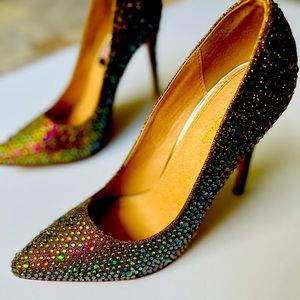 Vigo Fiore Multicolor Rhinestone High Heel Pumps Size 7